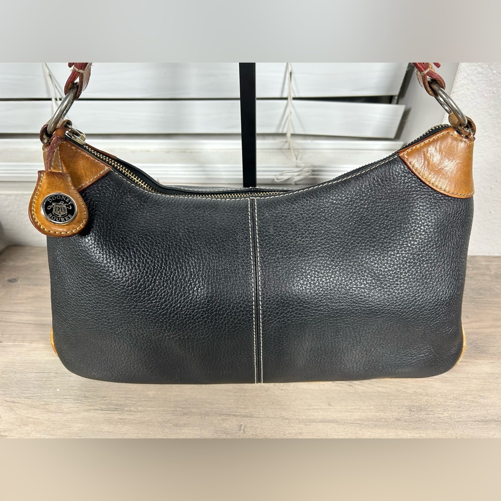 Vintage Dooney & Bourke Black Pebbled All Weather Leather Hobo Shoulder Handbag - Picture 2 of 14